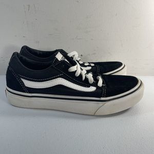 Vans Old Skool Black White Suede Canvas Sneakers Youth Size 3.5